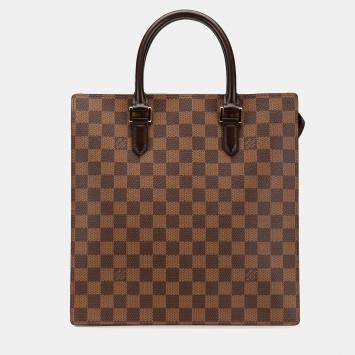 Pre Owned Louis Vuitton Brown Damier Ebene Venice Sac Plat