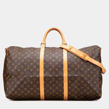 Louis Vuitton Brown Monogram Keepall Bandouliere 60
