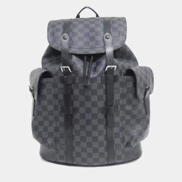 Louis Vuitton Christopher MM Black Damier Graphite Canvas Backpack