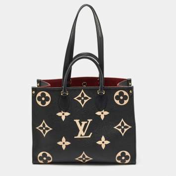 Louis Vuitton Black/Beige Monogram Empreinte Leather Onthego MM Tote