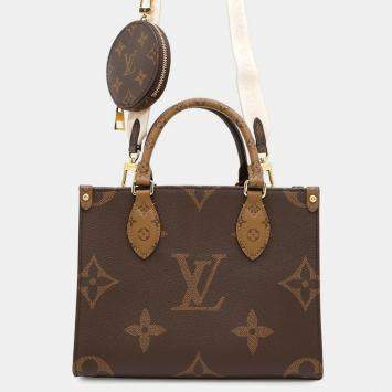 Louis Vuitton Onthego Red Monogram Monogram Reverse Canvas Monogram Giant Size Pm