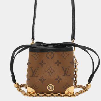 Louis Vuitton Noe Purse Lv Bag Charm Noir Monogram Reverse Canvas