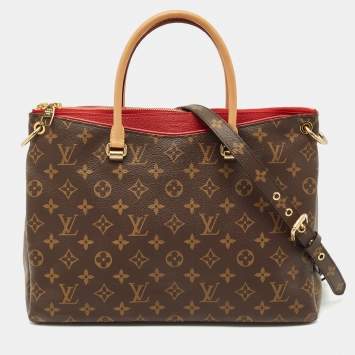 Pre Owned Louis Vuitton Cerise Monogram Canvas Pallas MM Bag
