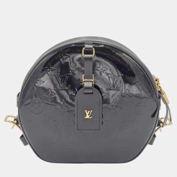 Louis Vuitton Boite Chapeau Souple MM Black Vernis and Leather Shoulder Bag