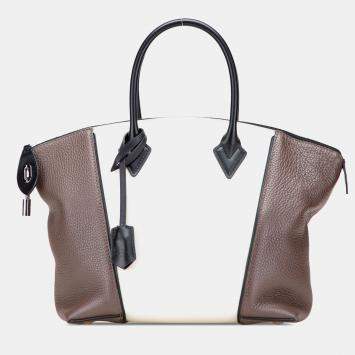 Louis Vuitton Brown White Bicolor Taurillon Cuir Soft Lockit PM