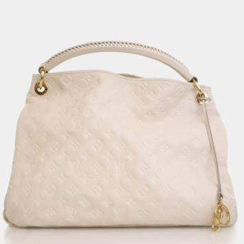 Pre Owned Louis Vuitton Artsy MM Cream White Monogram Empreinte Leather Shoulder Bag