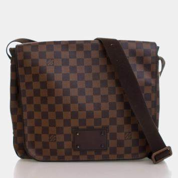 Pre Owned Louis Vuitton Brooklyn MM Brown Damier Ebene Coated Canvas Shoulder Bag
