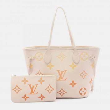 Pre Owned Louis Vuitton Neverfull MM Bicolour Monogram Empreinte Leather Shoulder Bag