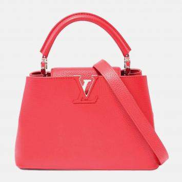 Pre Owned Louis Vuitton Capucines BB Red Taurillon Leather Handbag