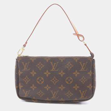 Louis Vuitton Pochette Accessoires Handbag Monogram Canvas Brown