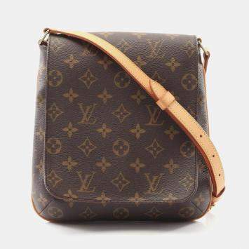 Pre Owned Louis Vuitton Musette Salsa Long Strap Brown Monogram Canvas Shoulder Bag