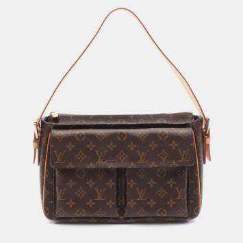 Pre Owned Louis Vuitton Vivacite GM Brown Monogram Canvas Shoulder Bag