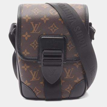 Pre Owned Louis Vuitton Archy Messenger Brown Monogram Macassar Canvas Crossbody Bag