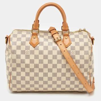 Pre Owned Louis Vuitton Damier Azur Canvas Speedy Bandoulière 30 Bag