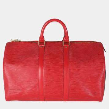 مملوكة مسبقًا Louis Vuitton Vintage Red Epi Leather Keepall 45 Bag
