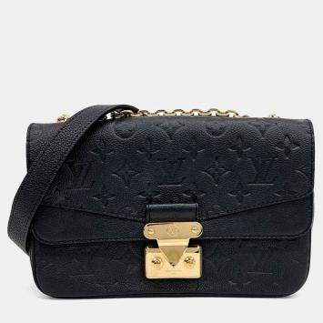 Pre Owned Louis Vuitton Black Leather Empreinte Marceau