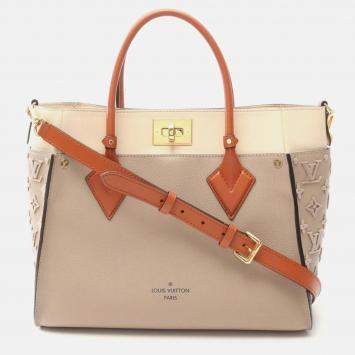 Louis Vuitton On My Side Beige Bordeaux Leather Monogram Tuftage Handbag