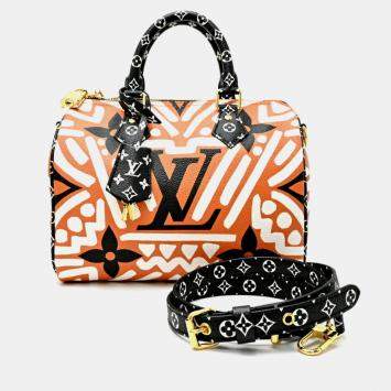Pre Owned Louis Vuitton LV Crafty Speedy Bandouliere 25 White Monogram Canvas Handbag