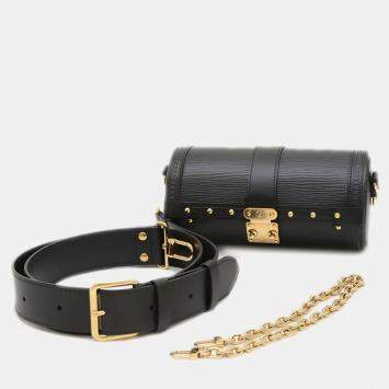 Pre Owned Louis Vuitton Papillon Trunk Black Epi Leather Shoulder Bag