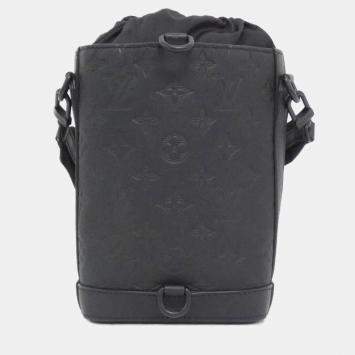 Pre Owned Louis Vuitton Noe Sling Black Monogram Shadow Leather Shoulder Bag