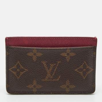Pre Owned Louis Vuitton Fuchsia Monogram Canvas Card Holder