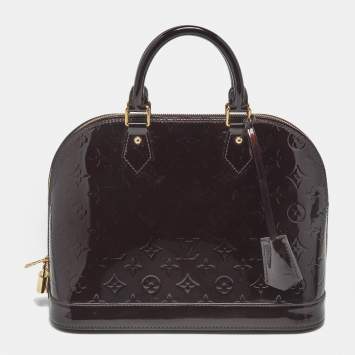 Pre Owned Louis Vuitton Amarante Monogram Vernis Alma PM Bag w/ Wallet