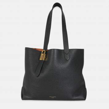 Pre Owned Louis Vuitton Black Grained Calfskin Low Key Cabas MM