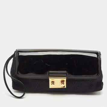 Louis Vuitton Black Monogram Nylon and Vernis Dentelle Pochette