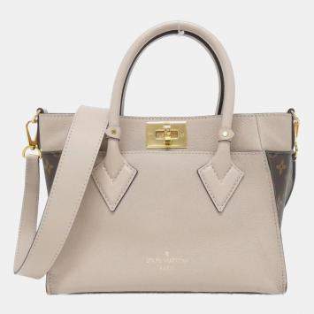Pre Owned Louis Vuitton On My Side PM Grayish Tone Leather Shoulder Bag