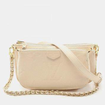 Pre Owned Louis Vuitton Multi Pochette Accessoires Ivory Leather Shoulder Bag