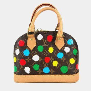 Pre Owned Louis Vuitton Alma BB LV x YK Brown Canvas Crossbody Handbag