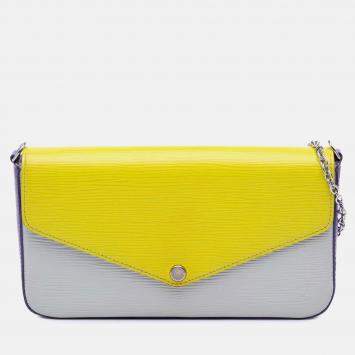 Pre Owned Louis Vuitton Yellow Epi Tricolor Pochette Felicie