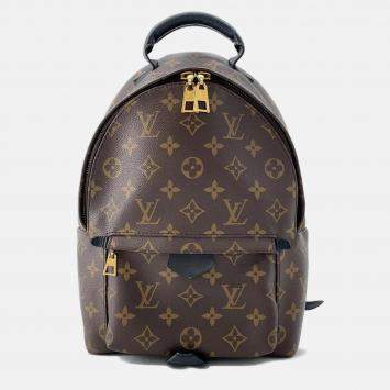 Pre Owned Louis Vuitton Palm Springs Backpack Noir Monogram Size PM 