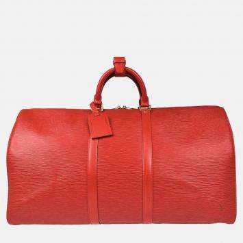 مملوكة مسبقًا Louis Vuitton Keepall 55 Red Epi Leather Travel Bag