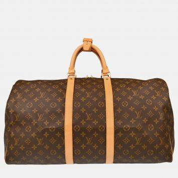 Pre Owned Louis Vuitton Keepall 55 Monogram Canvas Travel Duffle Bag