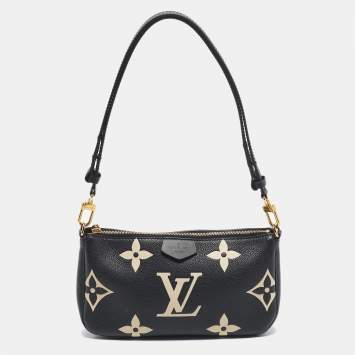 Pre Owned Louis Vuitton Black/Beige Empreinte Leather Multi Pochette Accessoires Bag