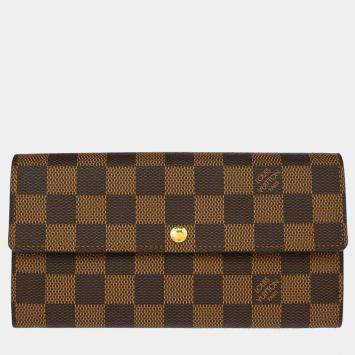 Pre Owned Louis Vuitton Damier Portefeuille Sarah Wallet