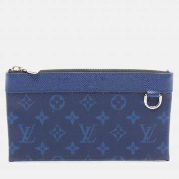 Louis Vuitton Pochette Discovery Pm Coin Purse  Taigalama Leather Cobalt