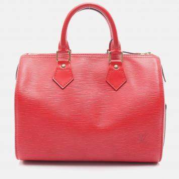 Pre Owned Louis Vuitton Speedy 25 Handbag Epi Leather Castilian Red