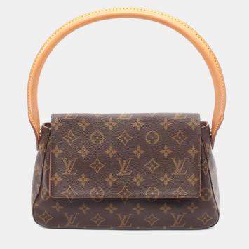 Louis Vuitton Mini Looping Handbag  Monogram Canvas Leather Brown