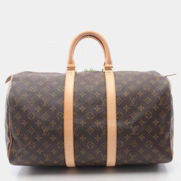 Pre Owned Louis Vuitton Keepall 45 Traveling Handbag  Monogram Canvas