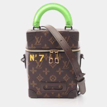 Pre Owned Louis Vuitton Vertical Box Trunk Brown/Green Monogram Canvas Shoulder Handbag