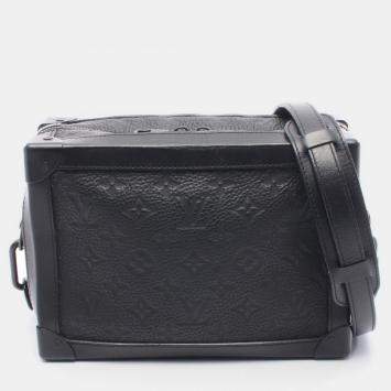 Pre Owned Louis Vuitton Soft Trunk Noir Monogram Clemence Leather Shoulder Bag