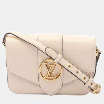 Pre Owned Louis Vuitton Pont Neuf Beige Leather Crossbody Shoulder Bag