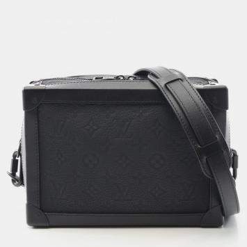 Pre Owned Louis Vuitton Soft Trunk Monogram Taurillon Black Leather Shoulder Bag