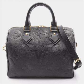 Pre Owned Louis Vuitton Speedy Bandoulière 25 Black Monogram Empreinte Giant Shoulder Bag