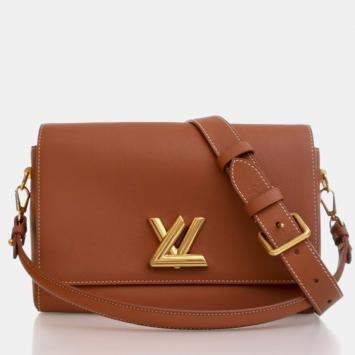 Pre Owned Louis Vuitton Soft Twist Brown Calfskin Shoulder Bag