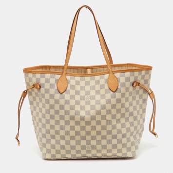 Pre Owned Louis Vuitton Damier Azur Canvas Neverfull MM Bag