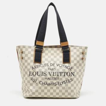 Pre Owned Louis Vuitton Damier Azur Canvas Limited Edition Beach Cabas PM Bag