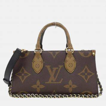 Pre Owned Louis Vuitton Monogram Reverse On The Go EW Brown Shoulder Bag